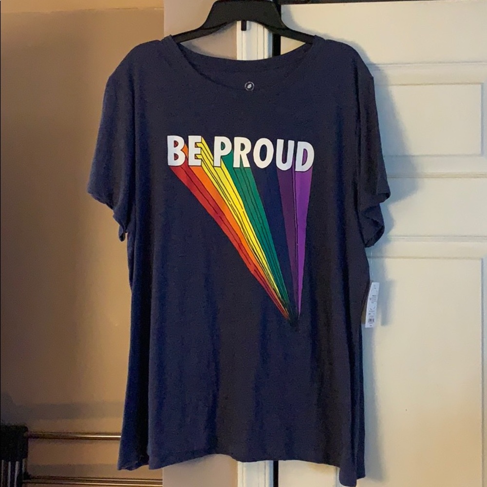 4/$20 Blue Be Proud T Shirt Size 2x by Family Fun New